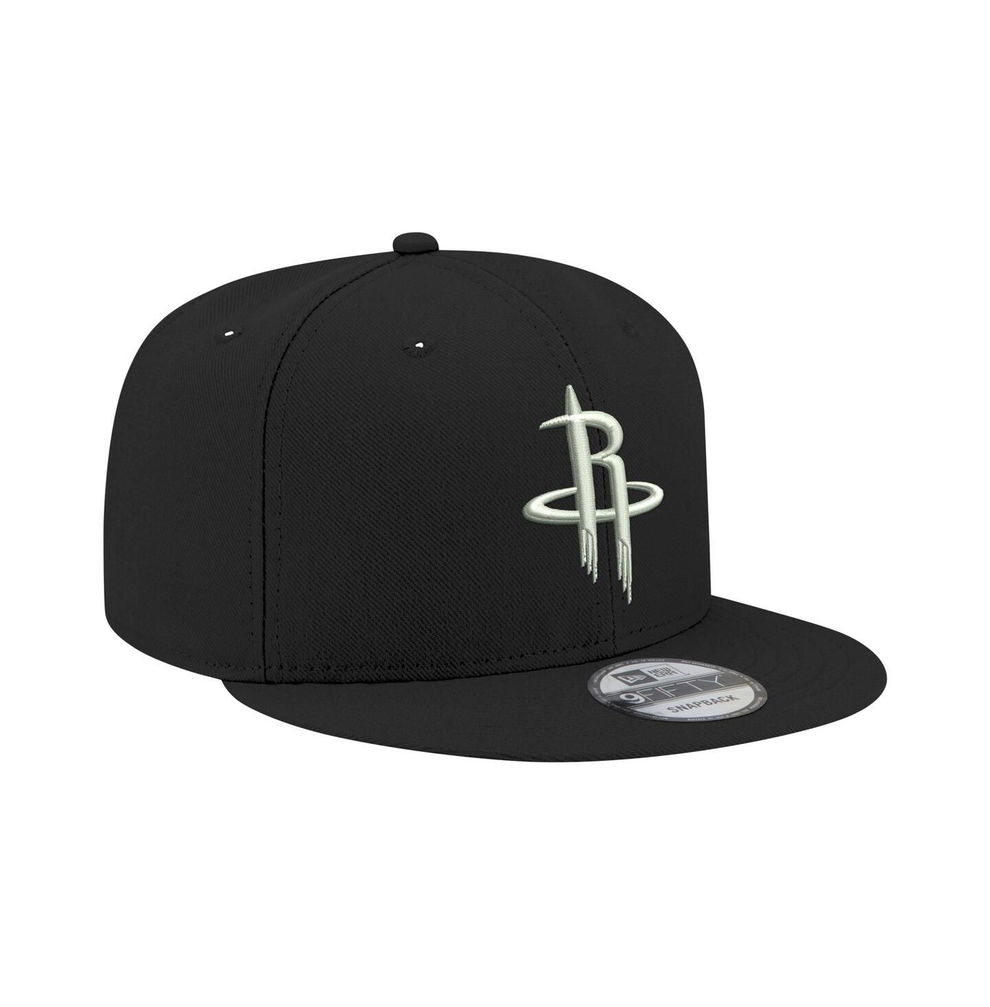 Мужская кепка New Era Houston Rockets Black and White 9FIFTY Snapback Hat — фото 3