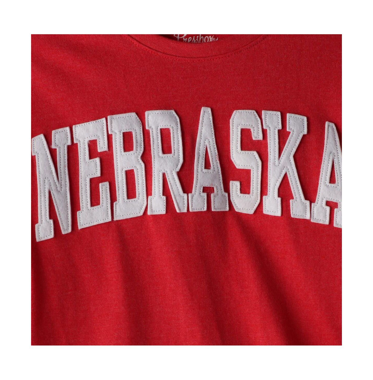 Женская футболка Pressbox Heathered Scarlet Nebraska Huskers Two-Hit Canyon Long Sleeve — фото 2