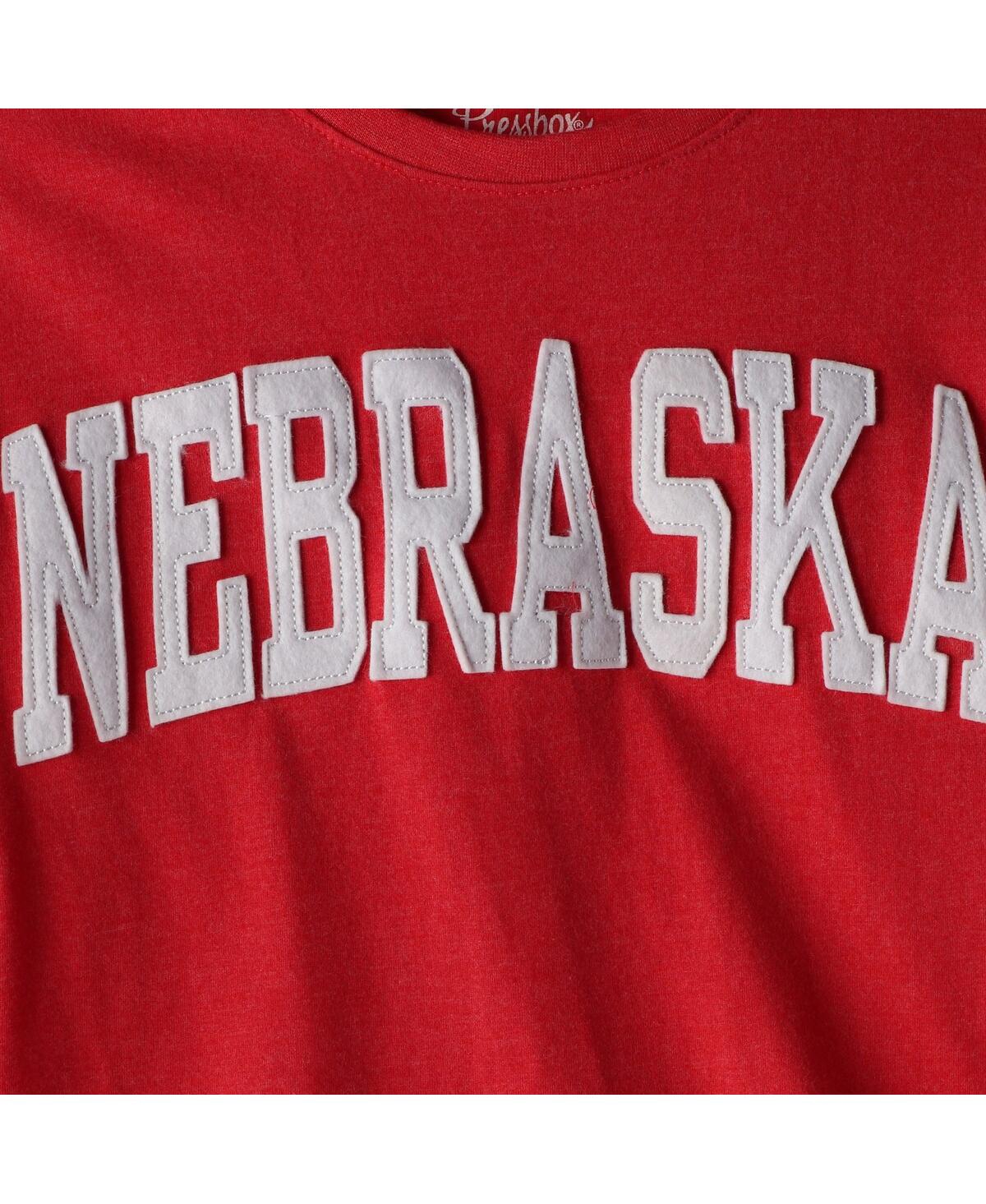 Pressbox Women's  Scarlet Nebraska Huskers Plus Size Two-hit Canyon Long Sleeve T-shirt In Scarlet