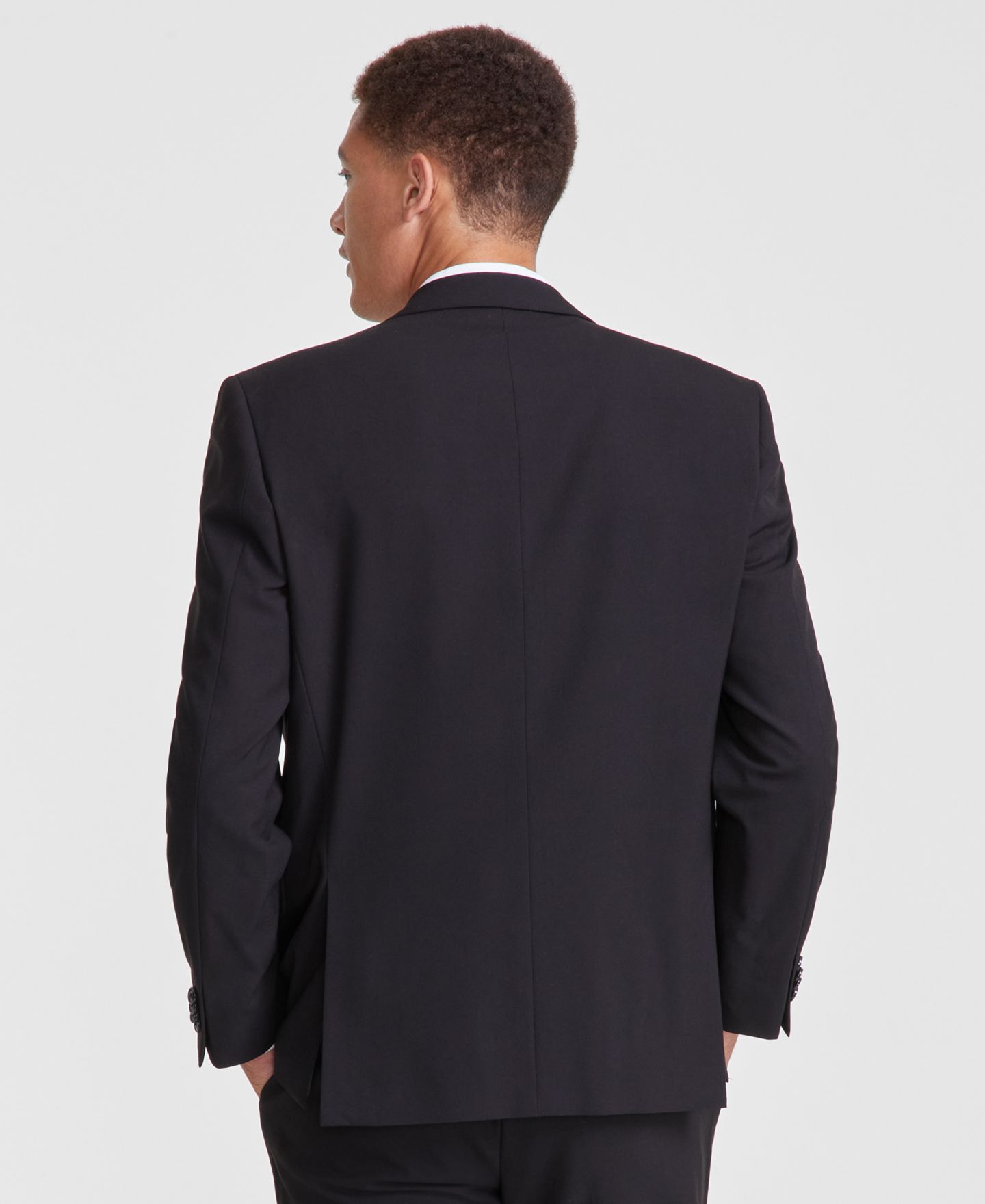 Мужские комплекты Perry Ellis Portfolio Modern-Fit Solid 2-Piece Suit, цвет: Чёрный — фото 4