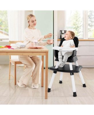 Baby 8-in-1 High Chair with Double-layer Cushions Multifunctional