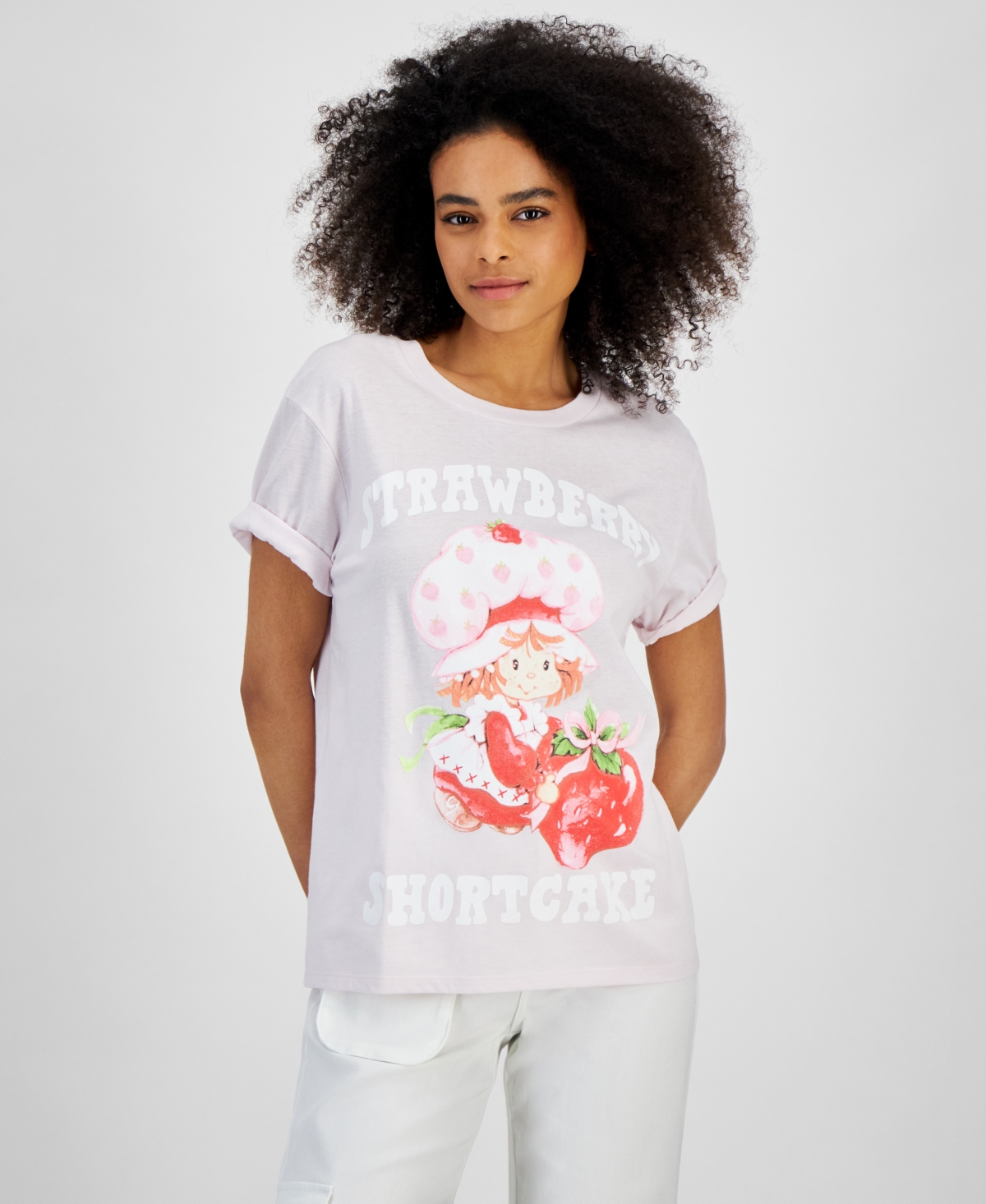 Shop Love Tribe Juniors' Strawberry Shortcake Graphic T-shirt In Orchird Tint