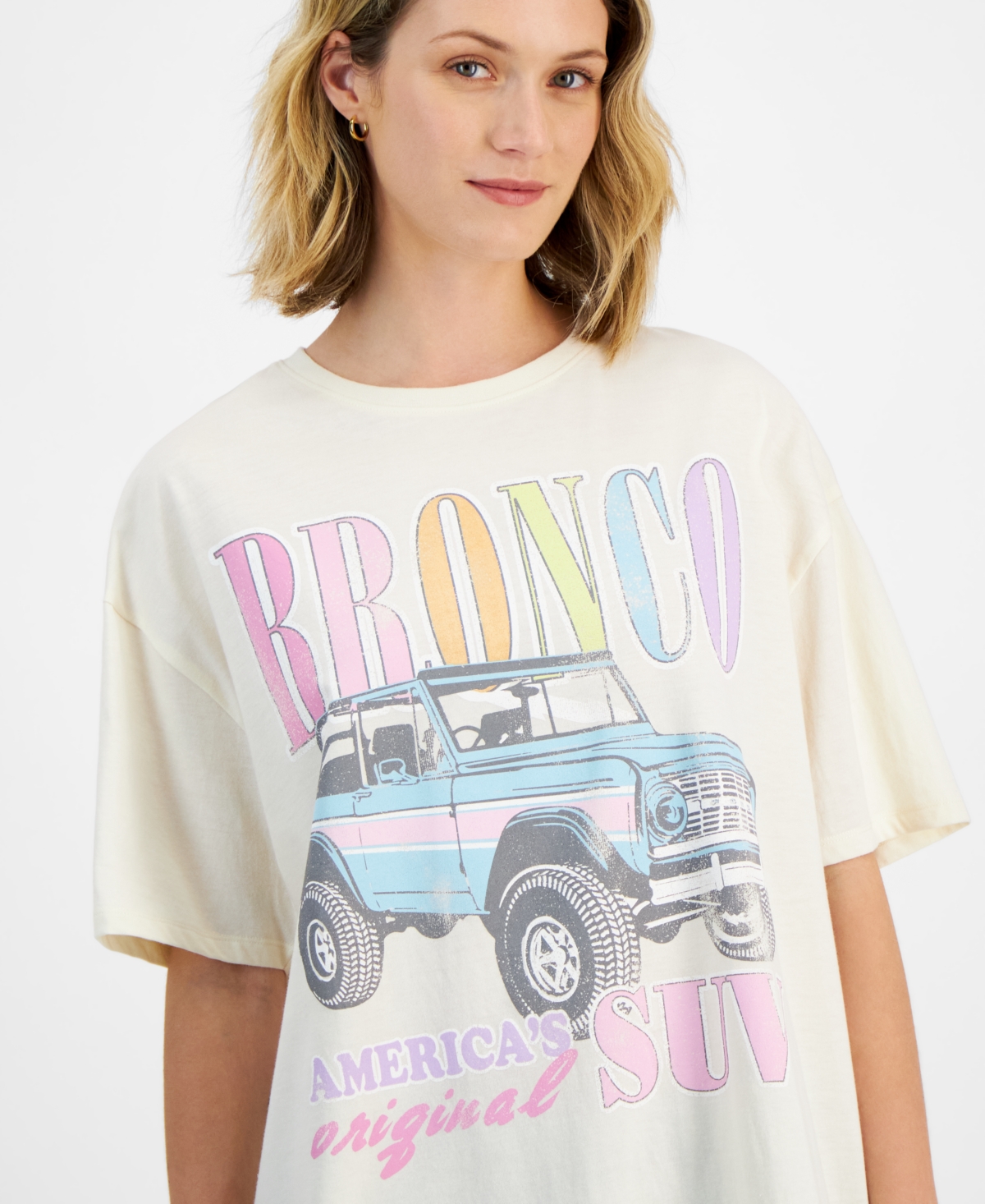 Shop Grayson Threads, The Label Juniors' Ford Bronco Graphic T-shirt In Offwhite