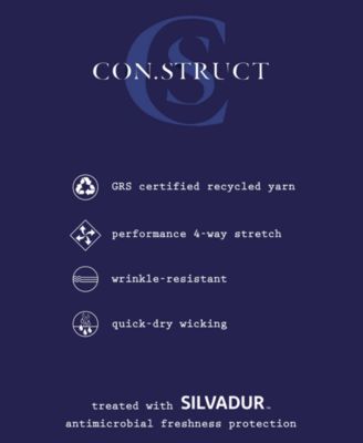 Men's Recycled Slim Fit Zig Zag Performance Stretch Cooling Comfort Dress Shirt