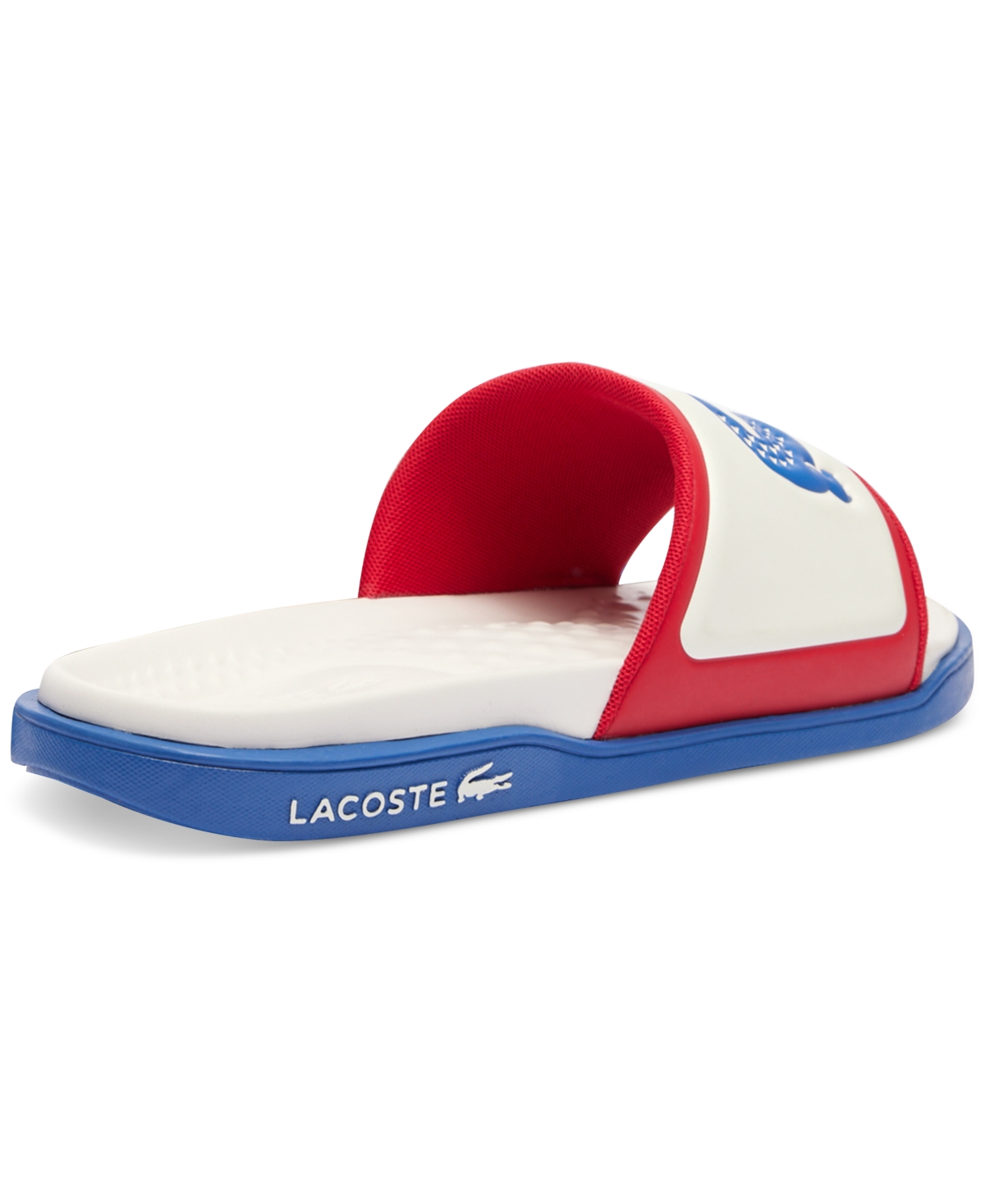 Lacoste Men's Serve Slide Dualiste Slip-On Sandals -Blue