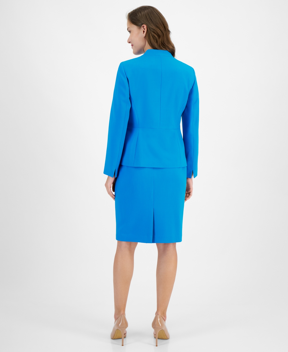 Le Suit Two-button Jacket & Pencil Skirt Suit, Regular & Petite In Azure