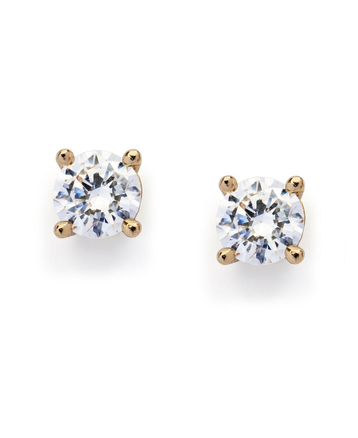 Kleinfeld Cubic Zirconia Round Cut Stud Earrings In Crystal,gold
