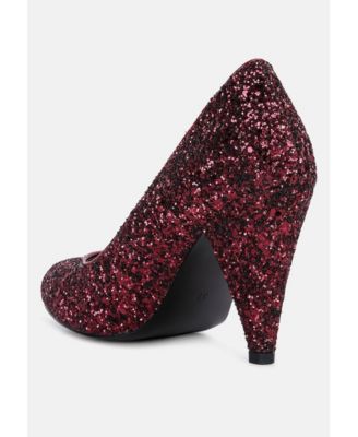 Sugar Plum Glitter Conical Heel Pumps