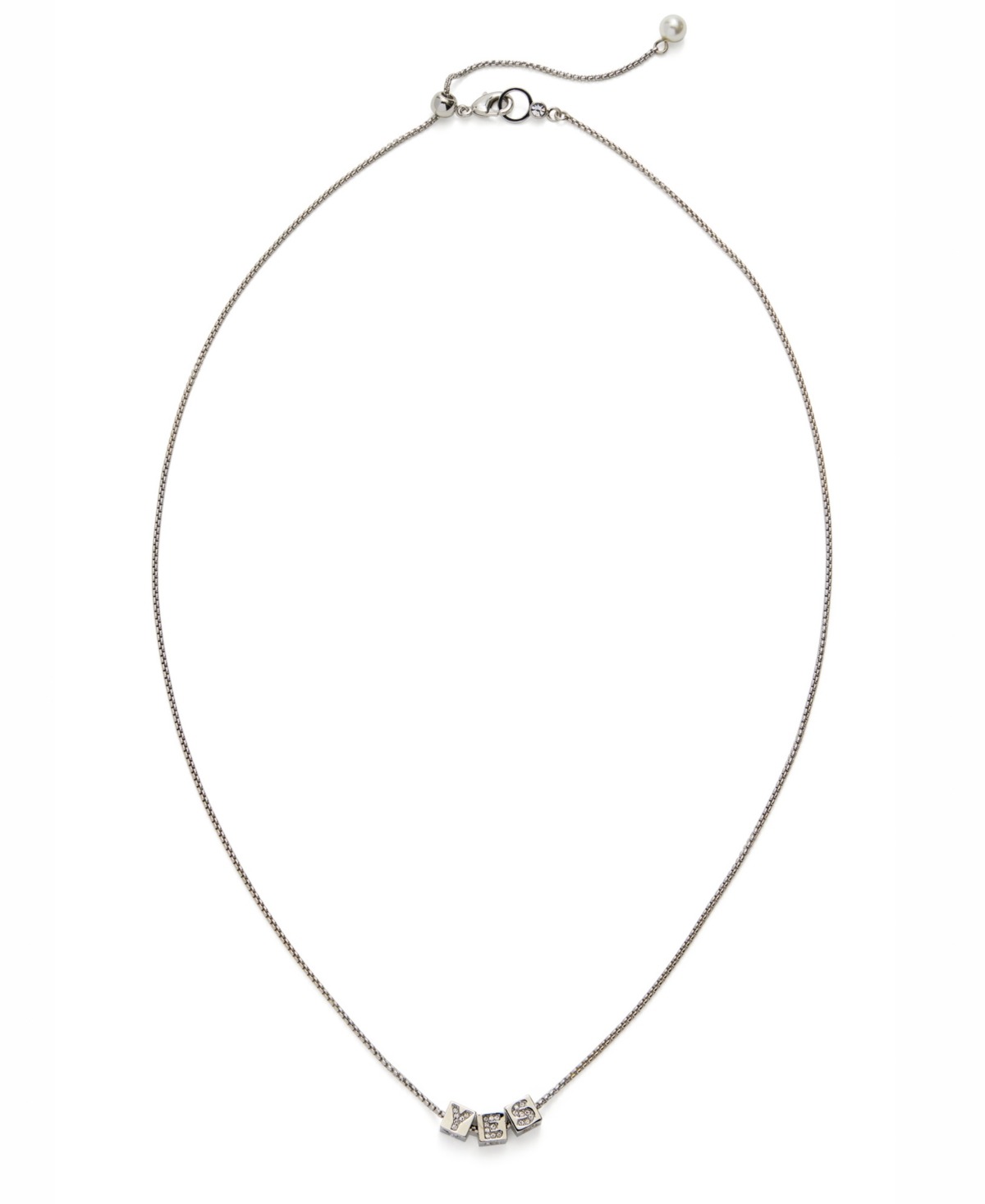Kleinfeld Faux Stone Pave Yes Block Bib Necklace In Crystal,rhodium