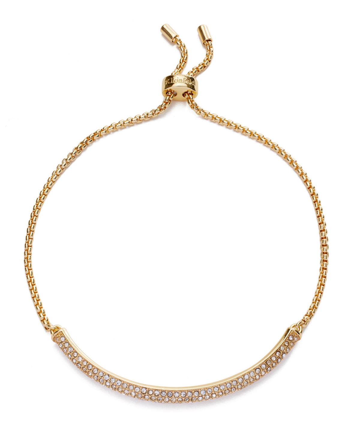 Faux Stone Pave Bar Delicate Bracelet - Crystal, Gold
