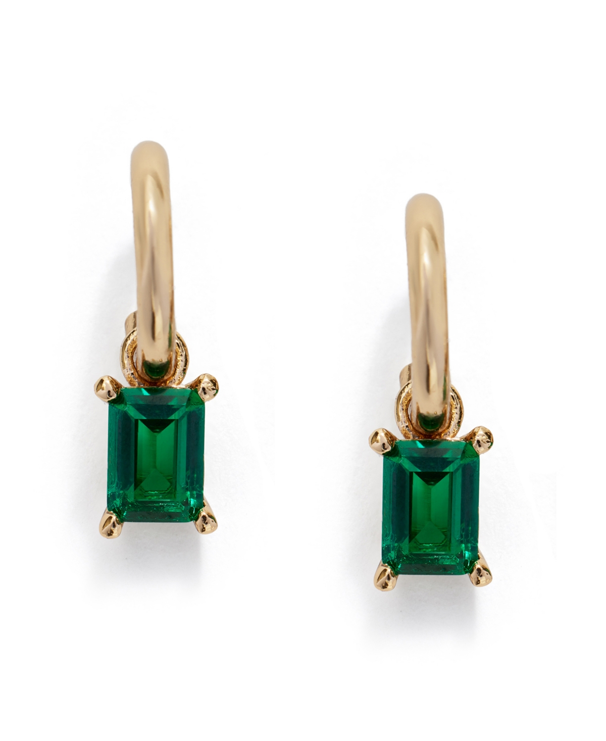 Kleinfeld Cubic Zirconia Dangling Huggie Hoop Earrings In Green,gold