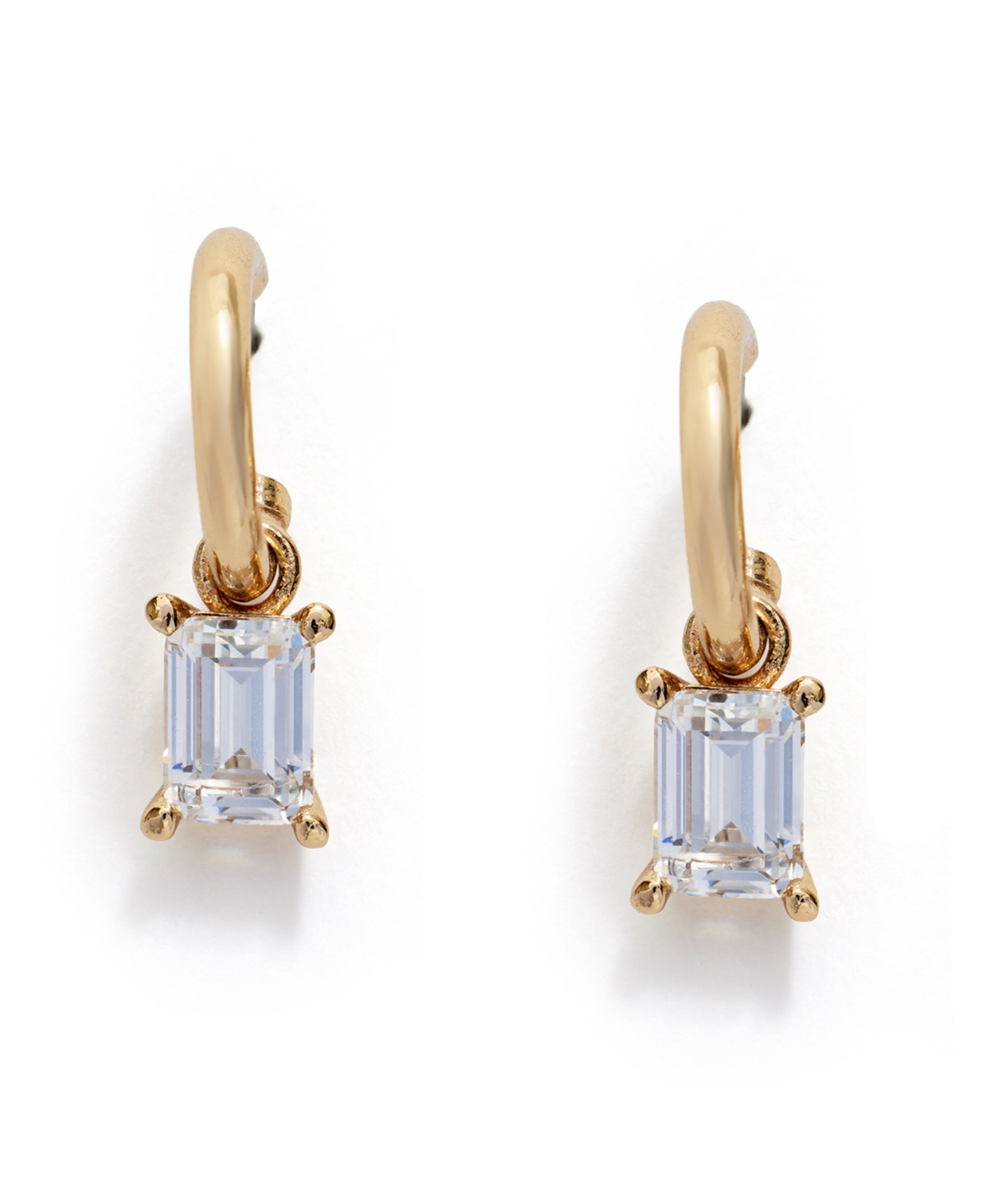 Kleinfeld Cubic Zirconia Dangling Huggie Hoop Earrings In Aqua,gold
