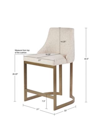 Bryce 26"H Upholstered Counter Stool with Metal Base