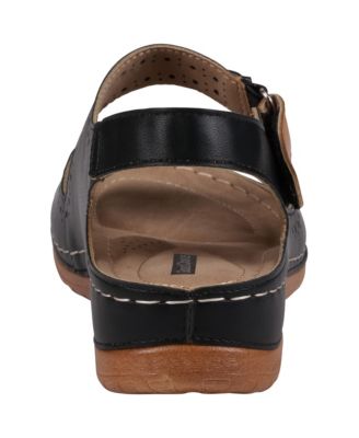 Women's Foster Perforated Double Band Flat Sandals