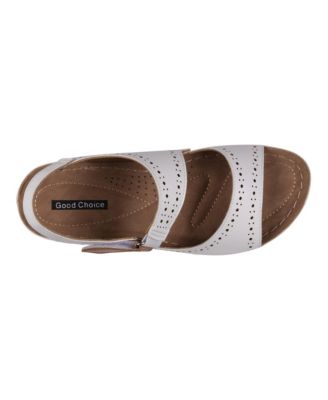 Women's Foster Perforated Double Band Flat Sandals