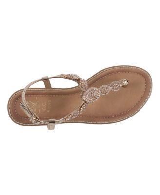 Women's Cali Embellished T Strap Flat Sandals