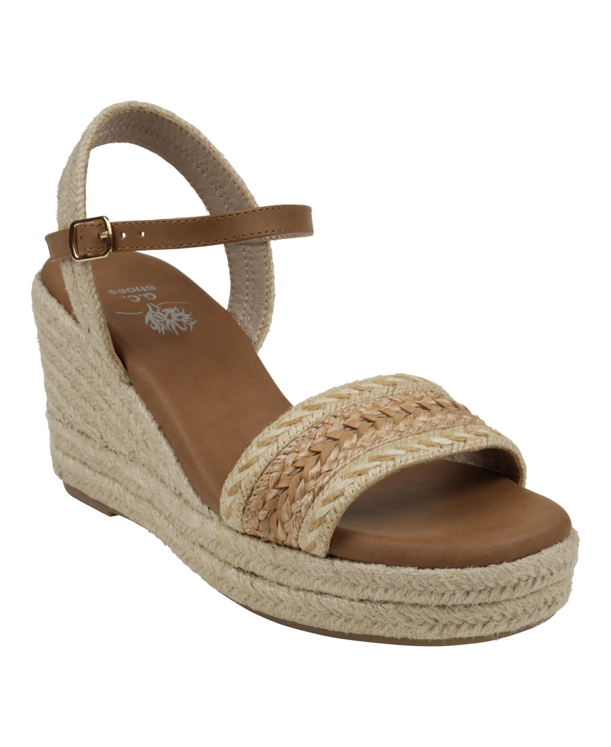 Gc Shoes Women's Solene Slingback Espadrille Wedge Sandals In Natural