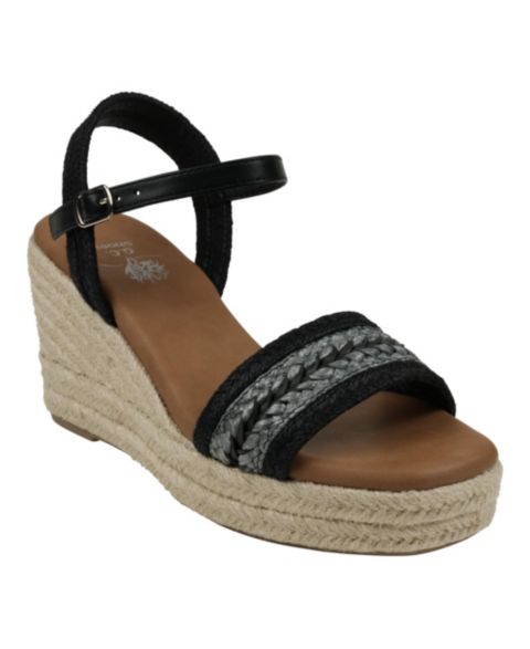 Женские сандалии GC Shoes Solene Slingback Espadrille Wedge, цвет: Чёрный