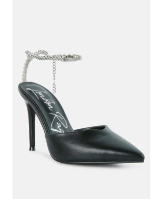 Womens Joyce Diamante Embellished Stiletto Mule Sandals