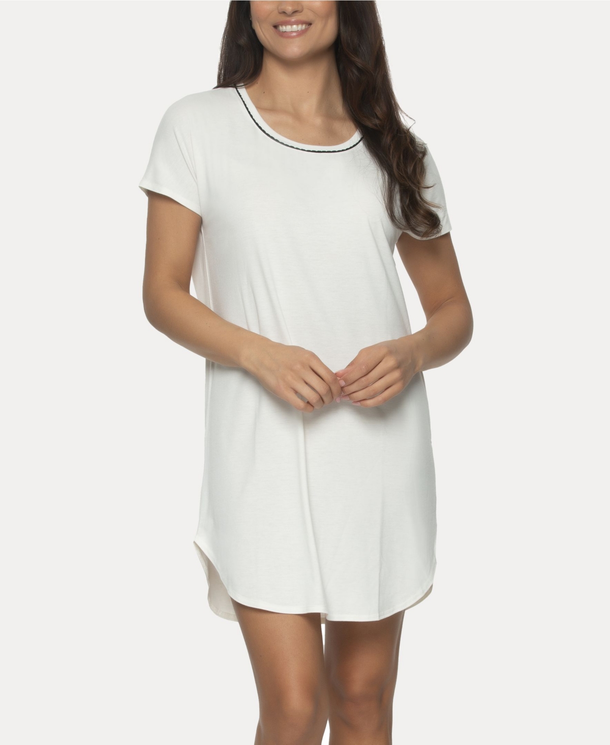 Shop Felina Women's Jessie Knit Sleep Shirt In Whisper White
