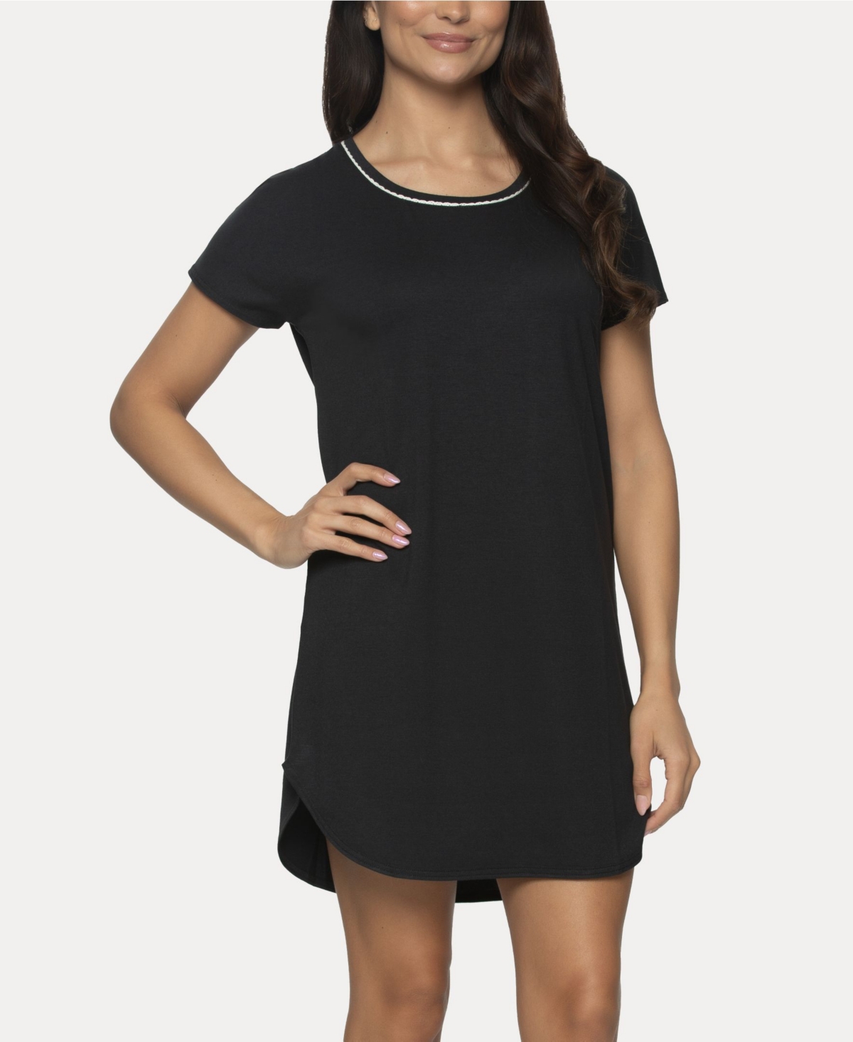 Shop Felina Women's Jessie Knit Sleep Shirt In Black