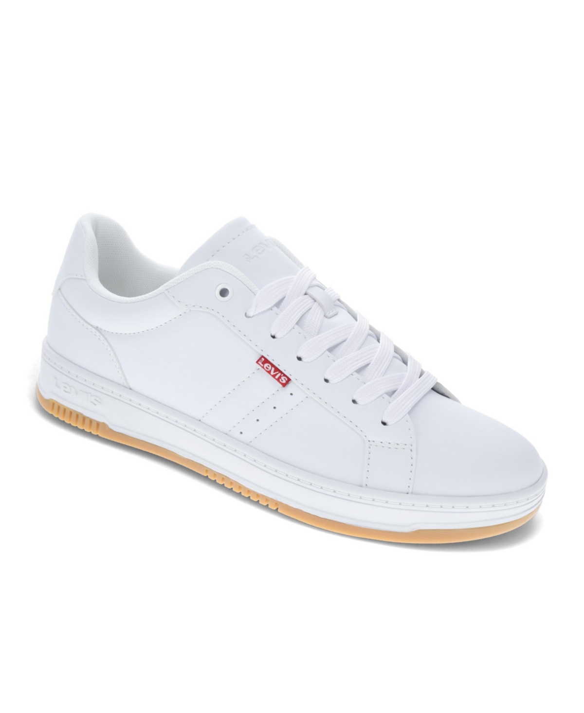 Shop Levi's Men's Carson Fashion Athletic Lace Up Sneakers In White,gum