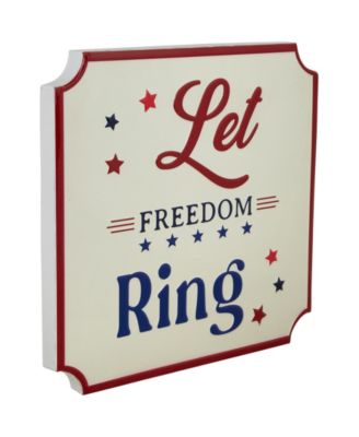 Let Freedom Ring Americana Metal Wall Sign, 11.75"