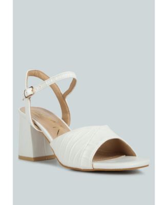 nicholas pleated strap block heel sandals