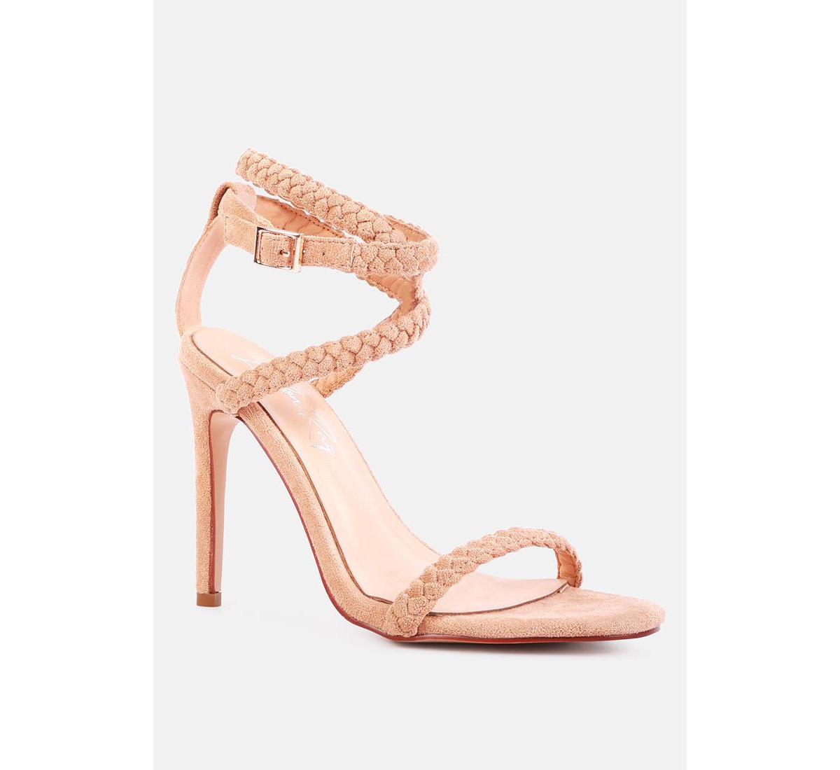London Rag Sherri Ankle Braided Strap High Heel Sandals