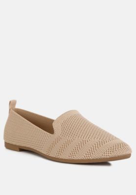 Womens Akili Knit Textile Solid Flats