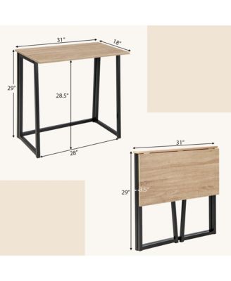Folding Computer Desk No Assembly Study Writing Table for Small Spaces