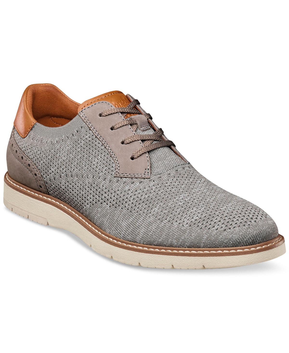 Men's Vibe Lace-Up Knit Wingtip Oxford Shoes - Grey