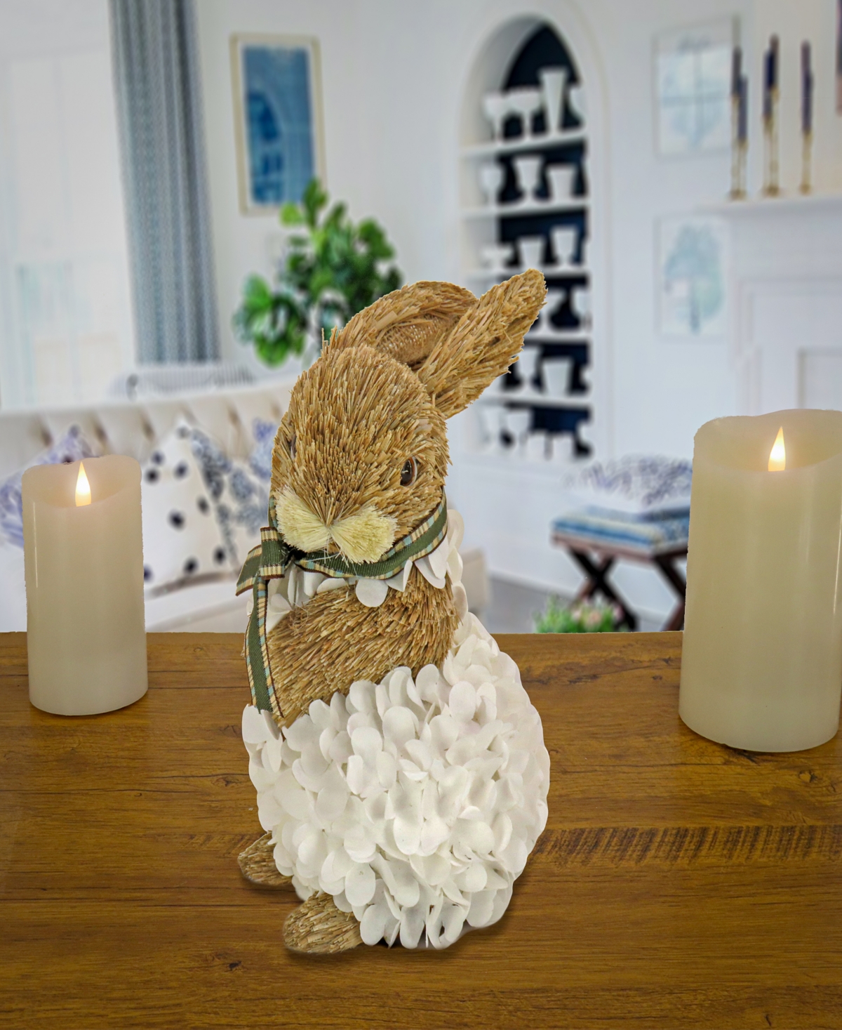 National Tree Company Bunny in White Flowers