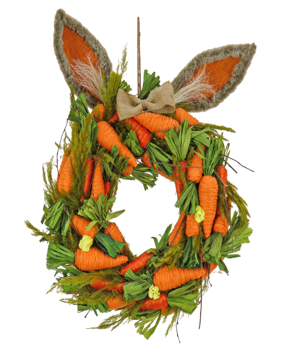 National Tree Company Carrots Wreath with Bunny Ears
