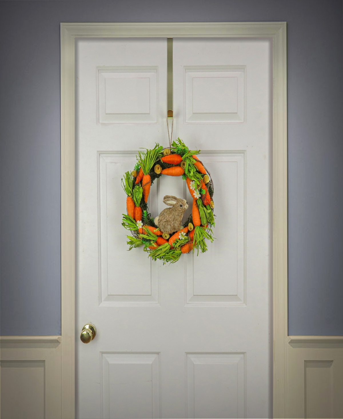 National Tree Company Carrots Wreath with Bunny Rabbit