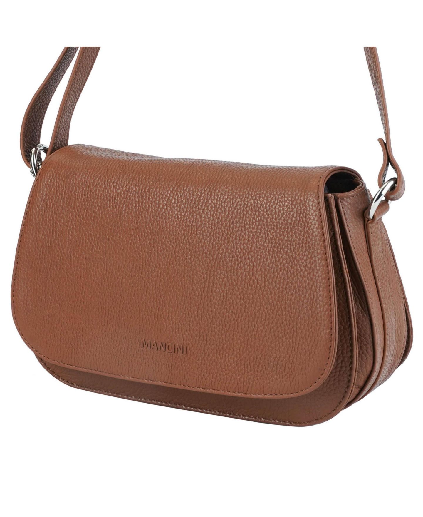 Женская сумка Mancini Pebbled Isabella Leather Crossbody Handbag, цвет: Коричневый — фото 3