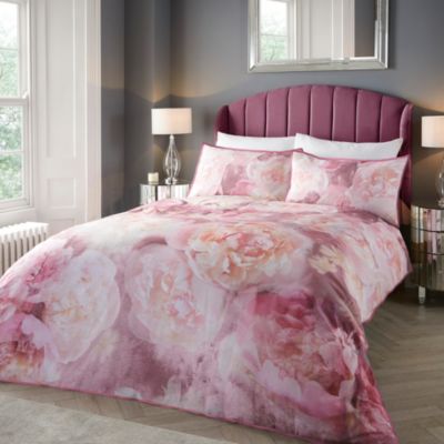 By Caprice Home 100% Cotton Rose Bloom Print Duvet Cover Set With ...