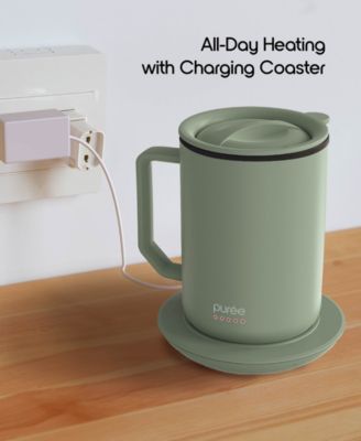 Puree Warming Coffee Mug, 12 oz. Stainless Steel Coffee Mug with Mug Warmer Coaster and Lid&nbsp;