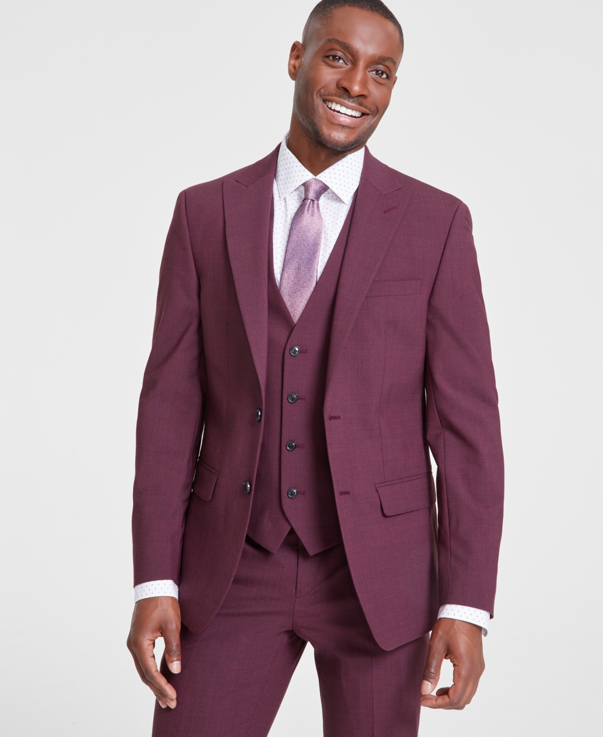 Bar Iii Men s Slim Fit Wool Blend Suit Jacket Created for Macy s Red Smart Closet