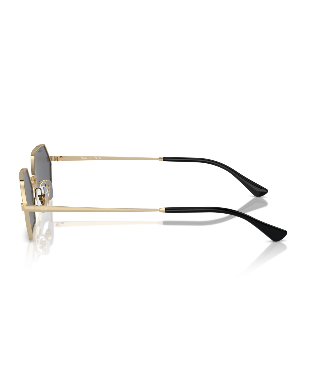 Ray Ban Hexagon Geometric Metal & Plastic Sunglasses In Light Gold