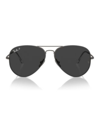 Unisex Polarized Sunglasses, Aviator Titanium Rb8089