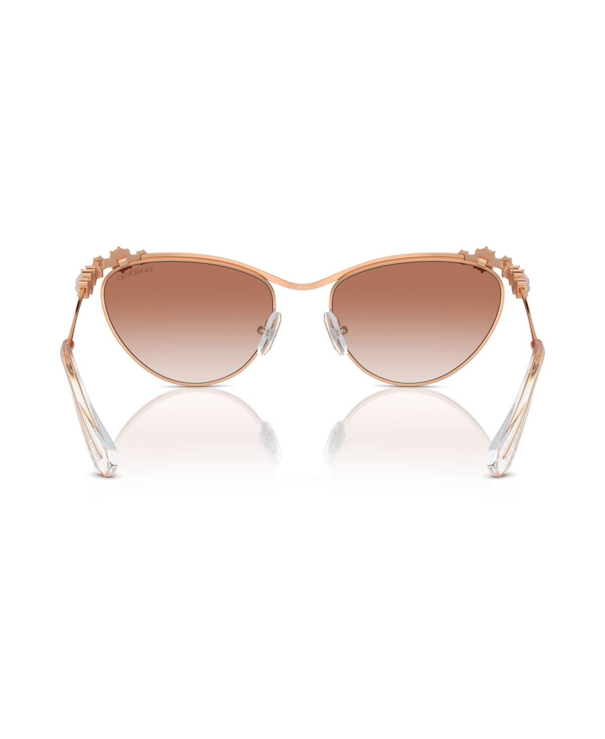 Swarovski Sk 7017 401413 58mm Womens Cat-eye Sunglasses In Rose Gold