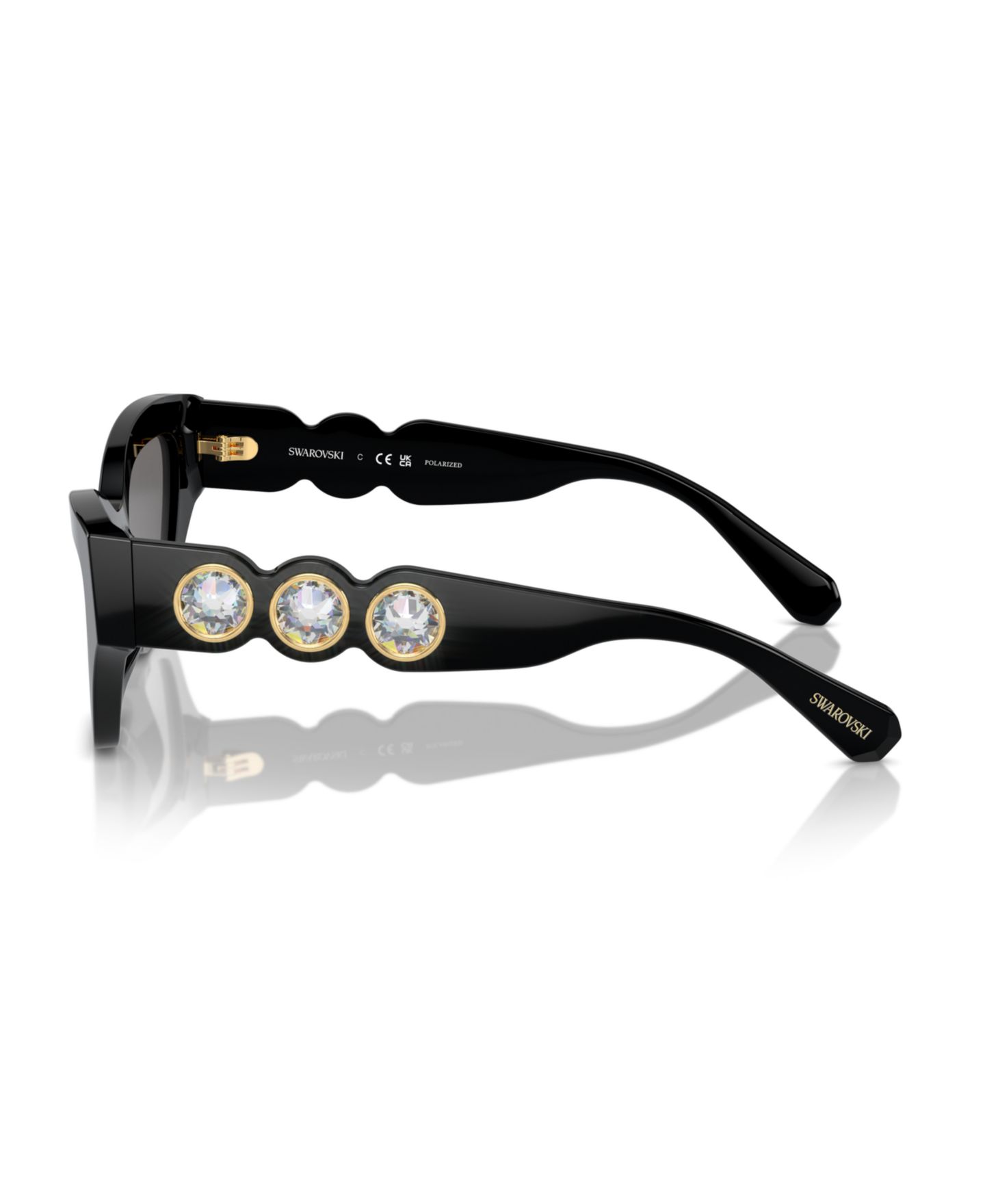 Женские солнцезащитные очки Swarovski SK6021 в геометричной оправе, цвет: Чёрный — фото 4