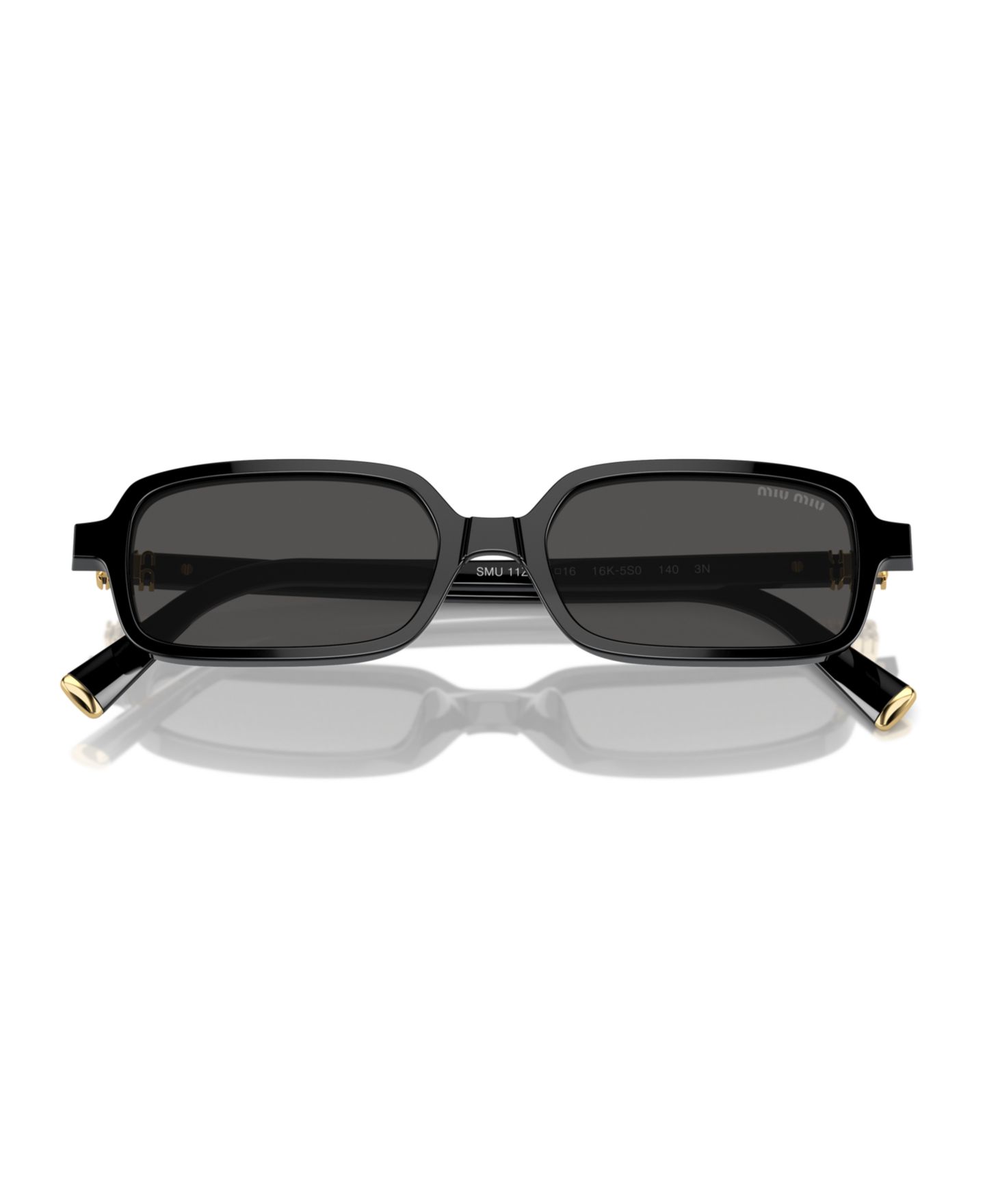 Женские солнцезащитные очки MIU MIU Sunglasses, MU 11Zs, цвет: Чёрный / Серый — фото 4