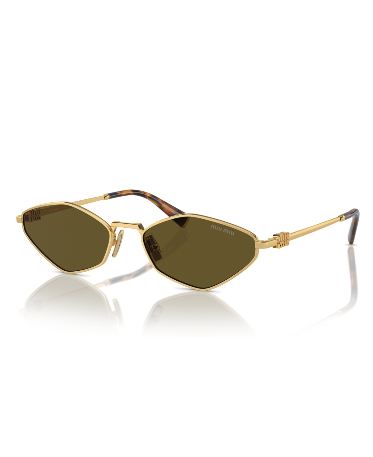 Shop Miu Miu Women's Sunglasses, Mu 56zs In Gold,brown