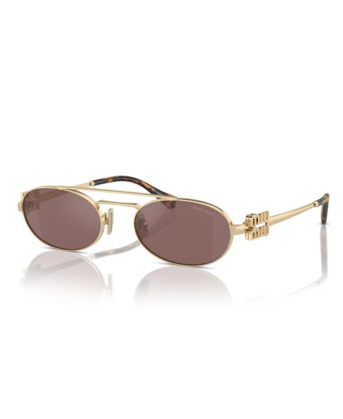 Женские солнцезащитные очки MIU MIU Sunglasses, MU 54Zs, цвет: Золотой / Коричневый