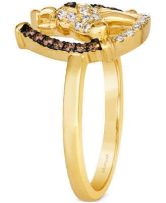 Chocolate & Nude Diamond Horseshoe Ring (1/3 ct. t.w.) in 14k Gold