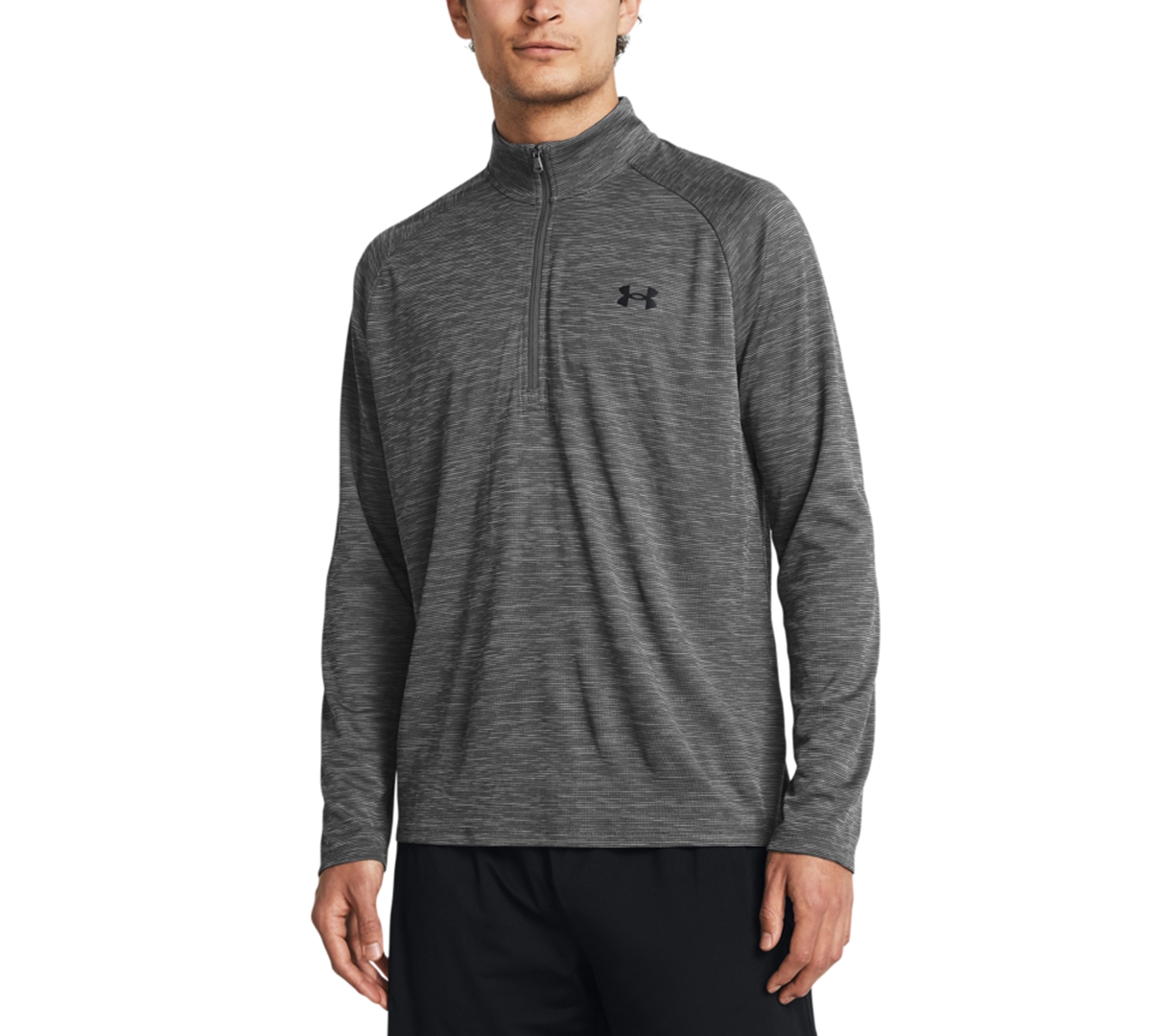 Under Armour Men's Ua Tech Space-dyed 1/2-zip Performance Sweatshirt In Castlerock Gry,blk