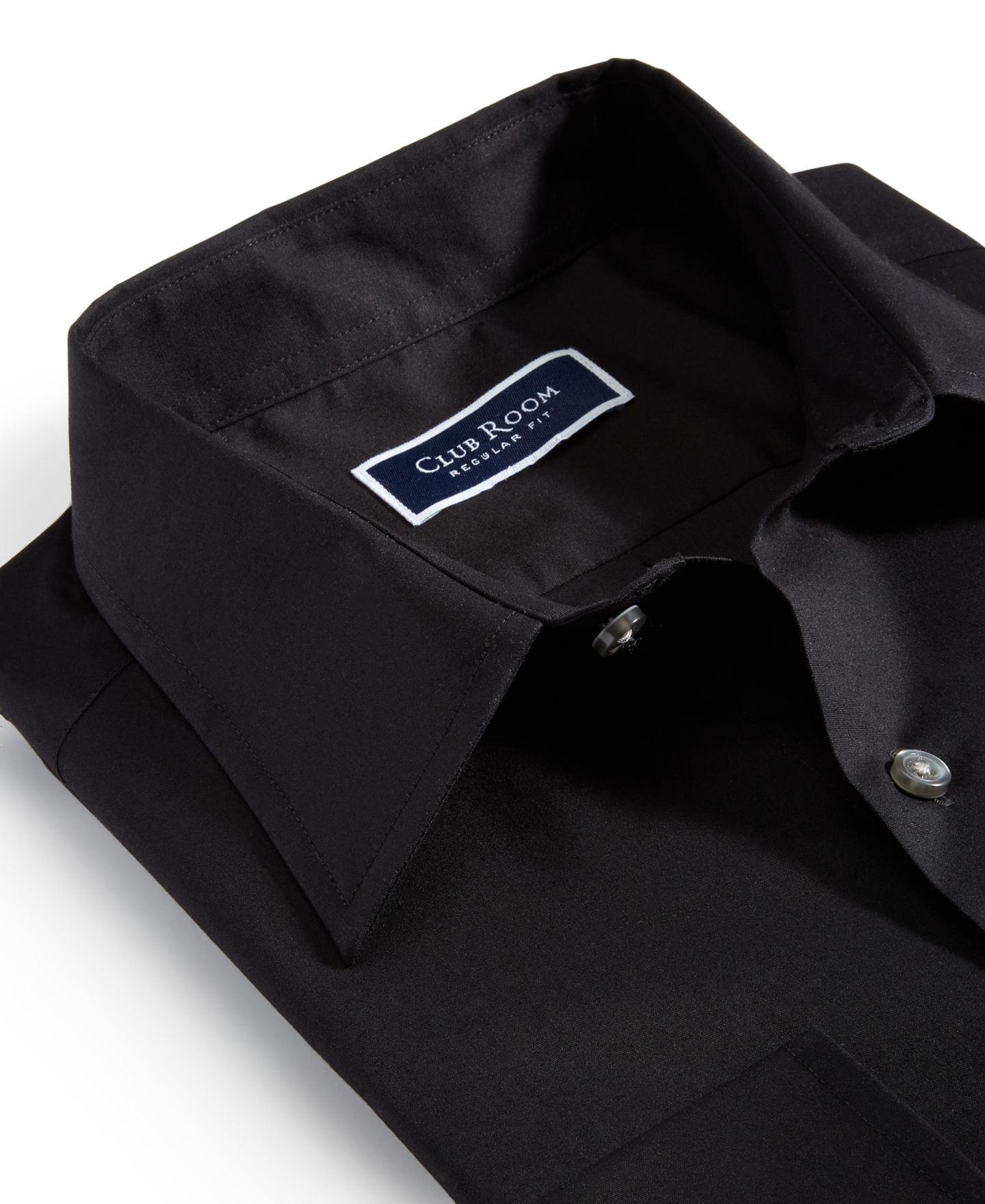 Мужская рубашка Club Room Regular-Fit Dress Shirt, цвет: Глубокий чёрный — фото 3