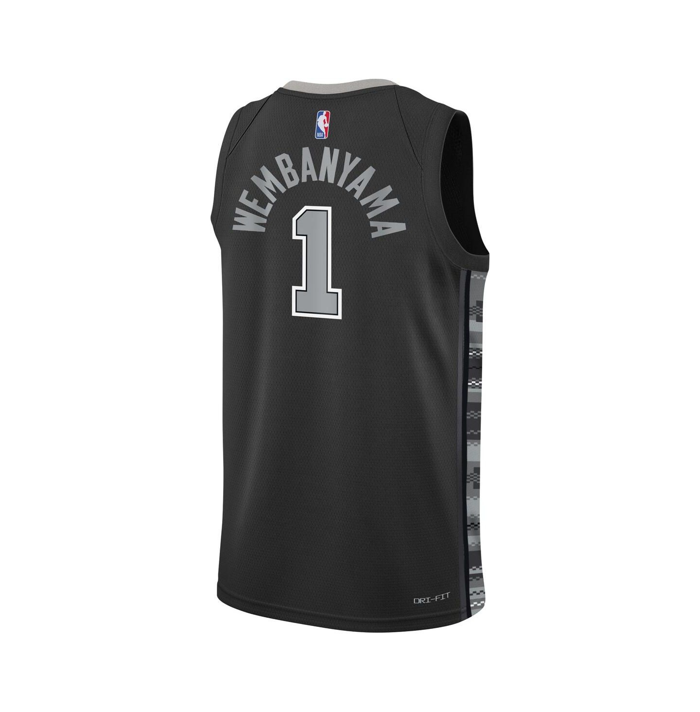 Детская джерси Jordan Victor Wembanyama San Antonio Spurs Swingman Statement, Black — фото 2